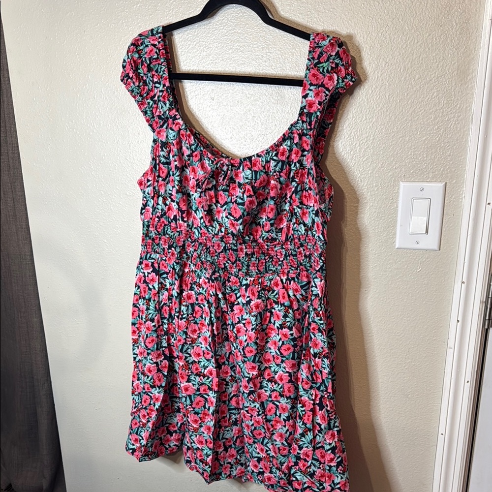 Floral Dress with Pink and Green Pattern